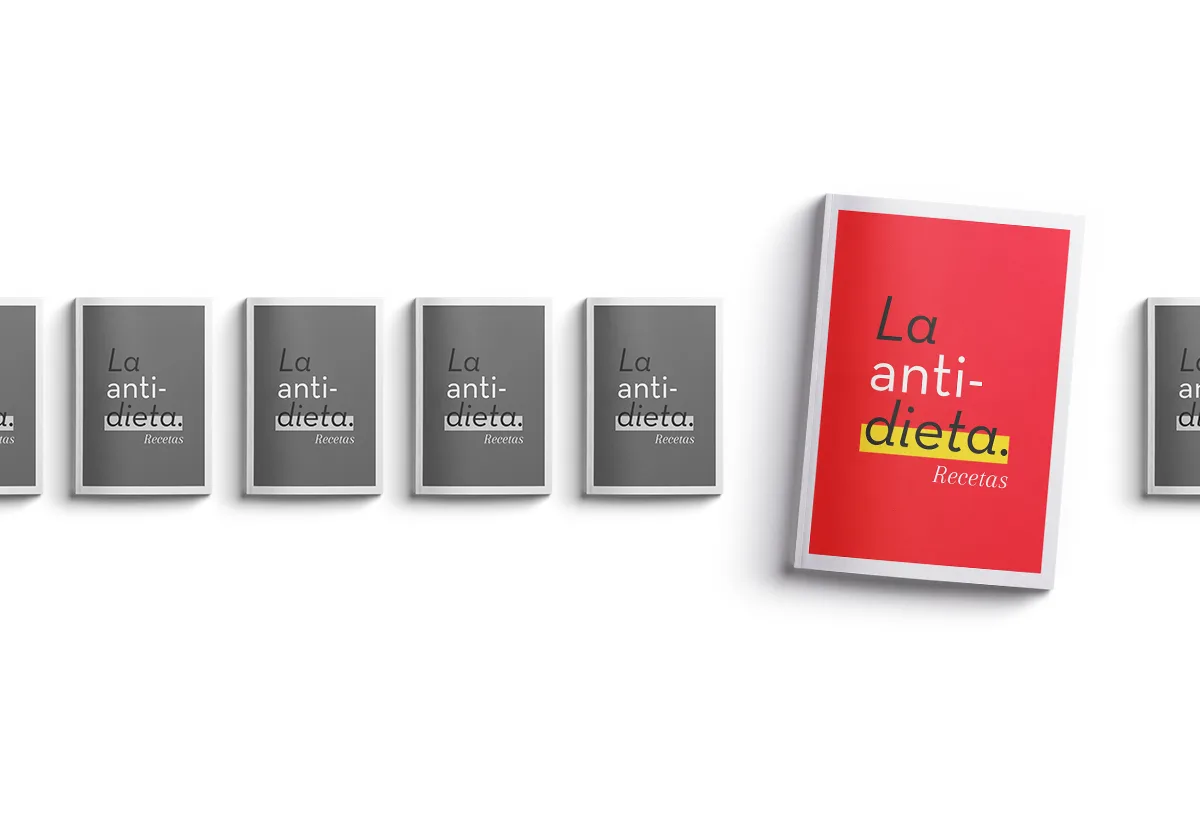 Serie de tapas de La Antidieta con la edición Recetas destacada en rojo
