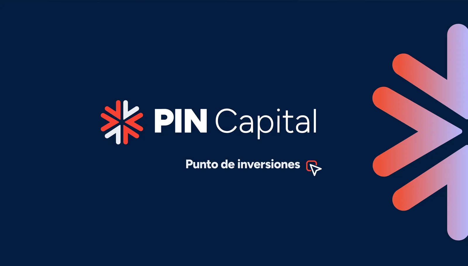 Logo de Pin Capital con el tagline Punto de inversiones sobre fondo azul marino