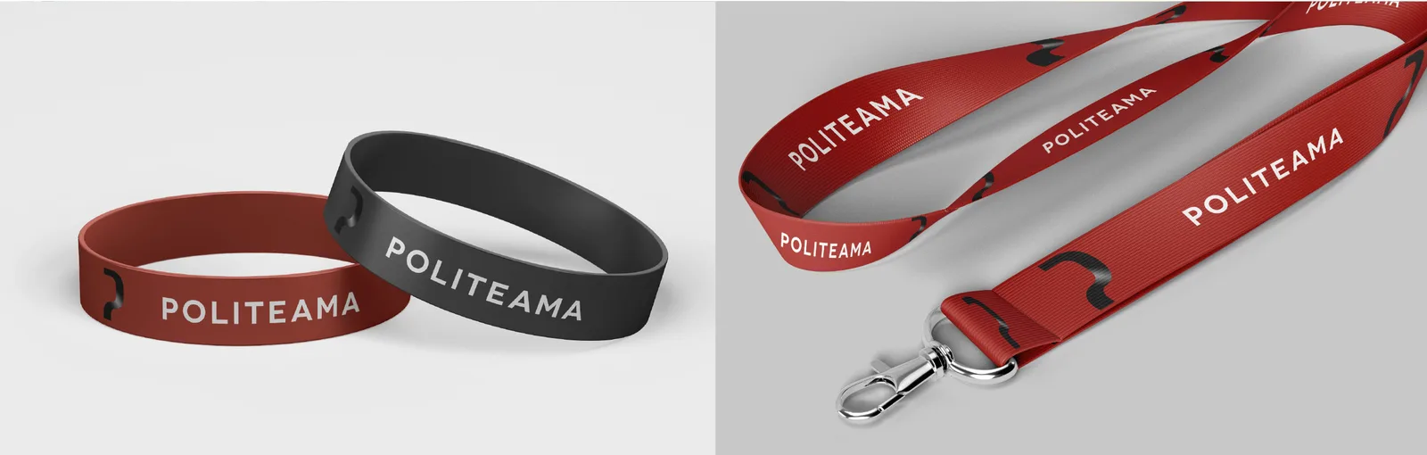 Pulseras y lanyard con la marca del Teatro Politeama